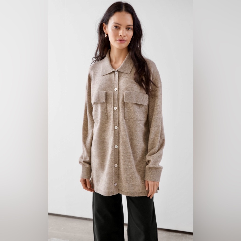 Stockholm Atelier & Other Stories Women's Wool Yak Blend Button Front Sweater